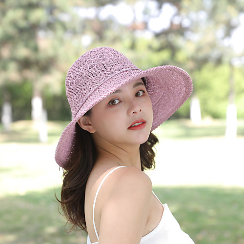 Women's Active Basic Cute Straw Straw Hat-Color Block Solid Colored Spring Summer Light Brown Blushing Pink Brown
Women's Active Basic Cute Straw Straw Hat-Color Block Solid Colored Spring Summer Light Brown Blushing Pink Brown