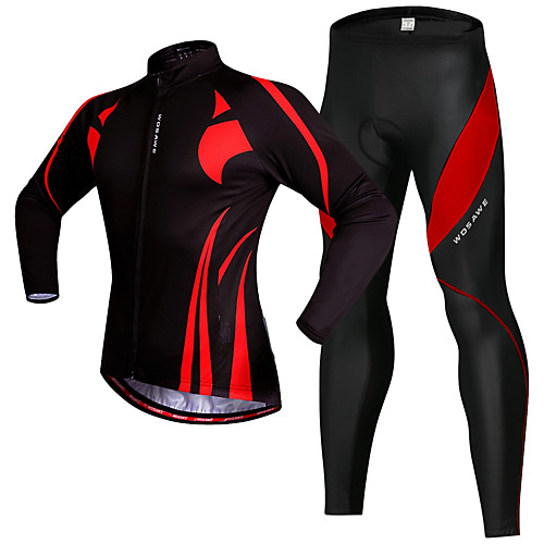 WOSAWE Men's Long Sleeve Cycling Jersey with Tights Winter Silicone Elastane Black / Red Bike Clothing Suit 3D Pad Reflective Strips Sports Mountain Bike MTB Road Bike Cycling Clothing Apparel
WOSAWE Men's Long Sleeve Cycling Jersey with Tights Winter Silicone Elastane Black / Red Bike Clothing Suit 3D Pad Reflective Strips Sports Mountain Bike MTB Road Bike Cycling Clothing Apparel