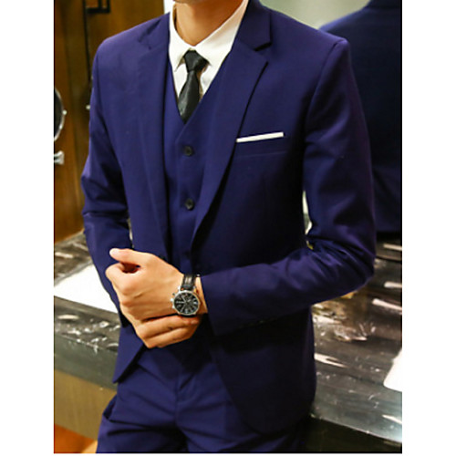 Black / Light Grey / Navy Blue Solid Colored Slim Fit Polyster Suit - Notch Single Breasted One-button / Suits
Black / Light Grey / Navy Blue Solid Colored Slim Fit Polyster Suit - Notch Single Breasted One-button / Suits