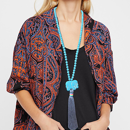 Women's Turquoise Pendant Necklace Necklace Tassel Fringe Elephant Heart Star U Shape Buddha Natural Bohemian Holiday Romantic Cord Stone Black Blue Dark Gray Dark Blue Gray 60 cm Necklace Jewelry 1pc
Women's Turquoise Pendant Necklace Necklace Tassel Fringe Elephant Heart Star U Shape Buddha Natural Bohemian Holiday Romantic Cord Stone Black Blue Dark Gray Dark Blue Gray 60 cm Necklace Jewelry 1pc