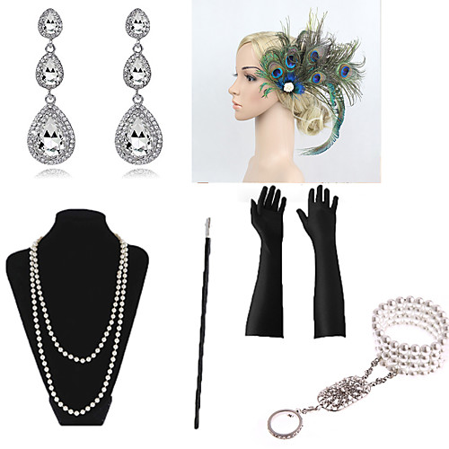 Necklace Earrings Bracelet Costume Accessory Sets Gloves Necklace Retro Vintage 1920s The Great Gatsby Artificial feather For The Great Gatsby Cosplay Halloween Carnival Women's Costume Jewelry
Necklace Earrings Bracelet Costume Accessory Sets Gloves Necklace Retro Vintage 1920s The Great Gatsby Artificial feather For The Great Gatsby Cosplay Halloween Carnival Women's Costume Jewelry