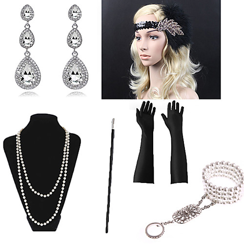 Necklace Earrings Bracelet Costume Accessory Sets Gloves Necklace Retro Vintage 1920s The Great Gatsby Artificial feather For The Great Gatsby Cosplay Halloween Carnival Women's Costume Jewelry
Necklace Earrings Bracelet Costume Accessory Sets Gloves Necklace Retro Vintage 1920s The Great Gatsby Artificial feather For The Great Gatsby Cosplay Halloween Carnival Women's Costume Jewelry
