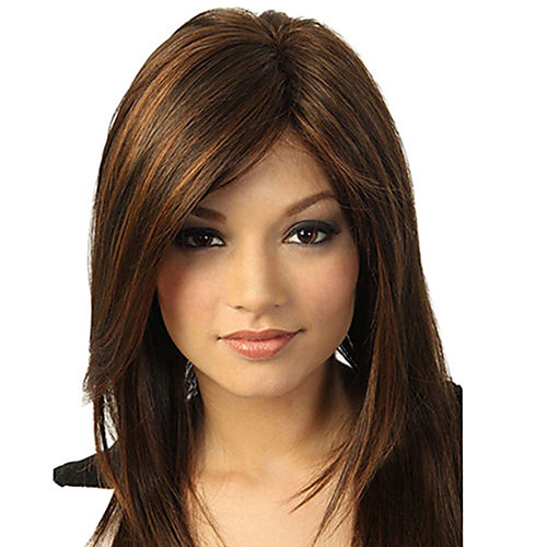 Synthetic Wig Natural Straight Side Part Wig Medium Length Brown / Burgundy Synthetic Hair 14 inch Women's Fashionable Design Smooth Women Dark Brown
Synthetic Wig Natural Straight Side Part Wig Medium Length Brown / Burgundy Synthetic Hair 14 inch Women's Fashionable Design Smooth Women Dark Brown