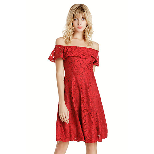 Women's A Line Dress Knee Length Dress Black Purple Wine Navy Blue Beige Short Sleeve Solid Color Print Spring Off Shoulder Elegant vacation dresses 2021 S M L XL XXL
Women's A Line Dress Knee Length Dress Black Purple Wine Navy Blue Beige Short Sleeve Solid Color Print Spring Off Shoulder Elegant vacation dresses 2021 S M L XL XXL