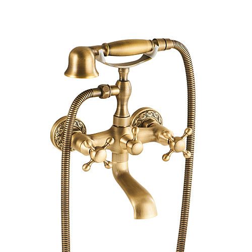 Bathtub Faucet Antique Brass Wall Mounted Ceramic Valve Bath Shower Mixer Taps / Two Handles Two Holes
Bathtub Faucet Antique Brass Wall Mounted Ceramic Valve Bath Shower Mixer Taps / Two Handles Two Holes