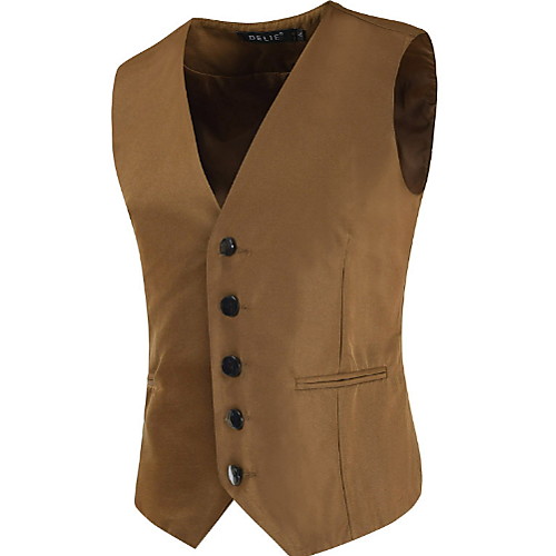 Men's Plus Size Vest, Solid Colored Stand Polyester Black / Brown / Navy Blue / Skinny
Men's Plus Size Vest, Solid Colored Stand Polyester Black / Brown / Navy Blue / Skinny