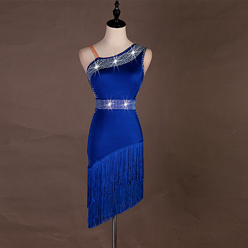 Latin Dance Dress Tassel Crystals / Rhinestones Women's Training Performance Sleeveless High Spandex
Latin Dance Dress Tassel Crystals / Rhinestones Women's Training Performance Sleeveless High Spandex