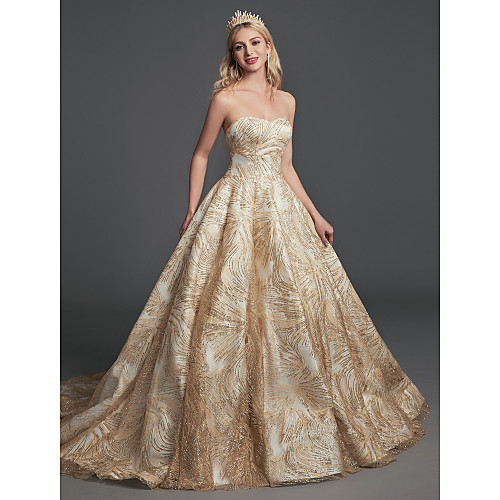 Ball Gown Sparkle & Shine Formal Evening Dress Sweetheart Neckline Sleeveless Court Train Sequined with Sequin 2021
Ball Gown Sparkle & Shine Formal Evening Dress Sweetheart Neckline Sleeveless Court Train Sequined with Sequin 2021