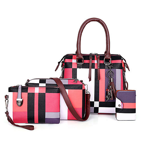Women's Bags PU Leather Bag Set 4 Pieces Purse Set Zipper Mixed Color Lattice Shopping Daily Bag Sets Handbags Blue Red Sky Blue Gray
Women's Bags PU Leather Bag Set 4 Pieces Purse Set Zipper Mixed Color Lattice Shopping Daily Bag Sets Handbags Blue Red Sky Blue Gray