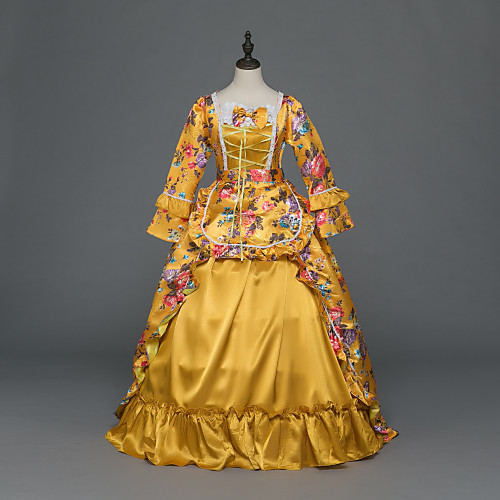 Princess Maria Antonietta Floral Style Rococo Victorian Renaissance Vacation Dress Dress Party Costume Masquerade Women's Lace Costume Yellow Vintage Cosplay Christmas Halloween Party / Evening 3/4
Princess Maria Antonietta Floral Style Rococo Victorian Renaissance Vacation Dress Dress Party Costume Masquerade Women's Lace Costume Yellow Vintage Cosplay Christmas Halloween Party / Evening 3/4
