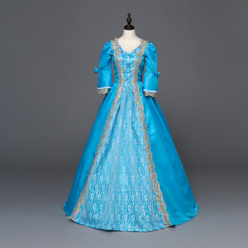 Princess Maria Antonietta Floral Style Rococo Victorian Renaissance Vacation Dress Dress Party Costume Masquerade Women's Lace Costume Blue Vintage Cosplay Christmas Halloween Party / Evening 3/4
Princess Maria Antonietta Floral Style Rococo Victorian Renaissance Vacation Dress Dress Party Costume Masquerade Women's Lace Costume Blue Vintage Cosplay Christmas Halloween Party / Evening 3/4