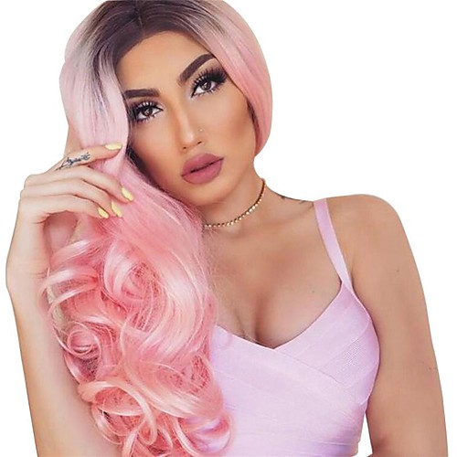 Synthetic Wig Wavy Deep Parting Wig Pink Long Black / Pink Synthetic Hair 26 inch Women's Party Adorable Best Quality Pink Laflare
Synthetic Wig Wavy Deep Parting Wig Pink Long Black / Pink Synthetic Hair 26 inch Women's Party Adorable Best Quality Pink Laflare