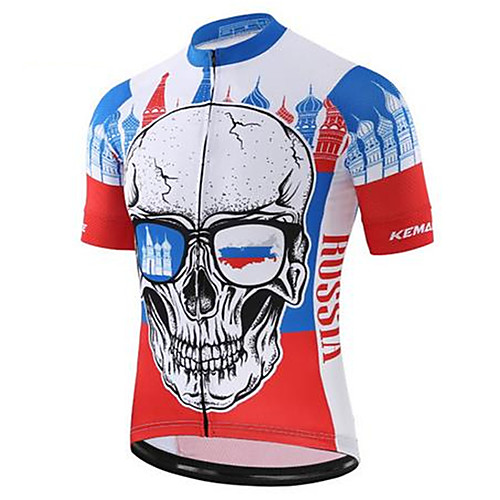 21Grams Skull Men's Short Sleeve Cycling Jersey - RedBlue Bike Jersey Top Quick Dry Sweat-wicking Sports Terylene Mountain Bike MTB Road Bike Cycling Clothing Apparel / Micro-elastic / Race Fit
21Grams Skull Men's Short Sleeve Cycling Jersey - RedBlue Bike Jersey Top Quick Dry Sweat-wicking Sports Terylene Mountain Bike MTB Road Bike Cycling Clothing Apparel / Micro-elastic / Race Fit