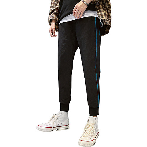 Men's Sporty Streetwear Cotton Skinny Chinos Sweatpants Pants Striped Solid Colored Full Length Black
Men's Sporty Streetwear Cotton Skinny Chinos Sweatpants Pants Striped Solid Colored Full Length Black