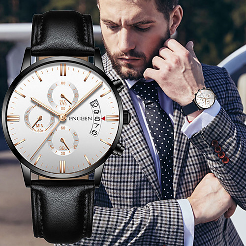 Men's Sport Watch Quartz Formal Style Stylish Leather Black 30 m Creative Luminous New Design Analog Sparkle Casual - Black / Blue Black / Silver White / Silver Two Years Battery Life
Men's Sport Watch Quartz Formal Style Stylish Leather Black 30 m Creative Luminous New Design Analog Sparkle Casual - Black / Blue Black / Silver White / Silver Two Years Battery Life