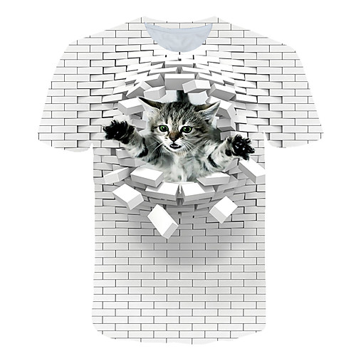 Men's T shirt Graphic 3D Animal Print Short Sleeve Club Tops Streetwear Exaggerated White
Men's T shirt Graphic 3D Animal Print Short Sleeve Club Tops Streetwear Exaggerated White