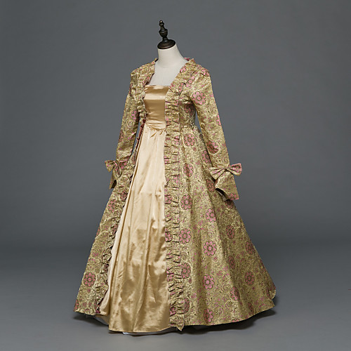 Princess Maria Antonietta Floral Style Rococo Victorian Renaissance Vacation Dress Dress Party Costume Masquerade Women's Costume Golden yellow Vintage Cosplay Christmas Halloween Party / Evening 3/4
Princess Maria Antonietta Floral Style Rococo Victorian Renaissance Vacation Dress Dress Party Costume Masquerade Women's Costume Golden yellow Vintage Cosplay Christmas Halloween Party / Evening 3/4