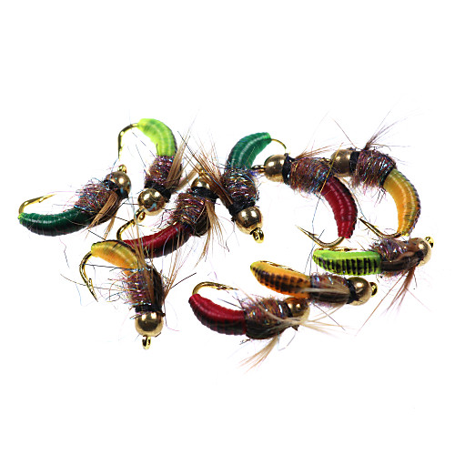 12# 6pcs Rock Worm Caddis nymph green/orange/red/dark green/mix colour Hot Spot Fly Fishing Flies lure baits
12# 6pcs Rock Worm Caddis nymph green/orange/red/dark green/mix colour Hot Spot Fly Fishing Flies lure baits
