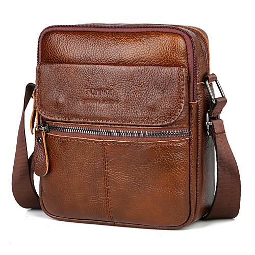 Men's Zipper Cowhide Crossbody Bag Solid Color Black / Coffee / Fall & Winter
Men's Zipper Cowhide Crossbody Bag Solid Color Black / Coffee / Fall & Winter