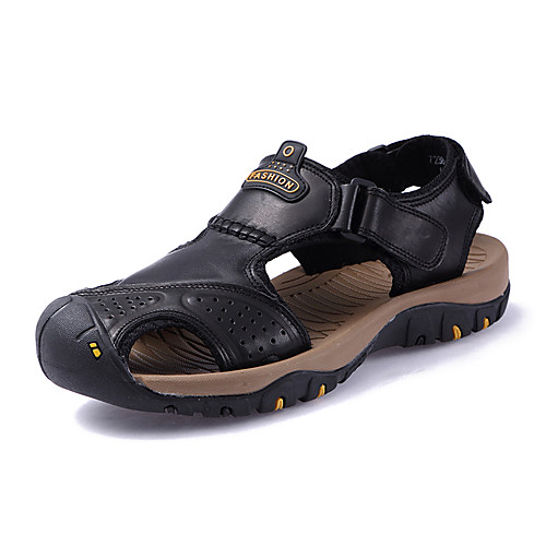 Men's Summer Casual / Beach Daily Outdoor Sandals Water Shoes / Upstream Shoes Cowhide Breathable Non-slipping Light Brown / Dark Brown / Black Slogan
Men's Summer Casual / Beach Daily Outdoor Sandals Water Shoes / Upstream Shoes Cowhide Breathable Non-slipping Light Brown / Dark Brown / Black Slogan
