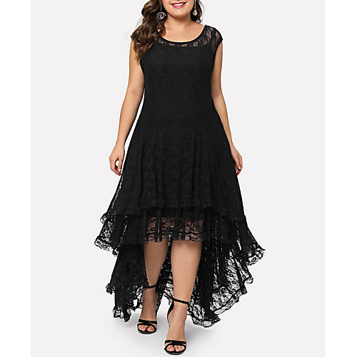 Women's Asymmetrical A Line Dress - Short Sleeve Solid Colored Elegant Black XL XXL XXXL XXXXL
Women's Asymmetrical A Line Dress - Short Sleeve Solid Colored Elegant Black XL XXL XXXL XXXXL