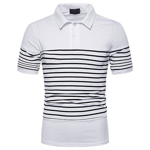 Men's Polo Striped Patchwork Short Sleeve Daily Tops Basic Hawaiian White Black
Men's Polo Striped Patchwork Short Sleeve Daily Tops Basic Hawaiian White Black