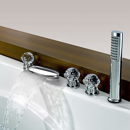 Bathtub faucet-Contemporary chrome-plated hot and cold split including hand shower brass valve bathtub shower faucet
Bathtub faucet-Contemporary chrome-plated hot and cold split including hand shower brass valve bathtub shower faucet