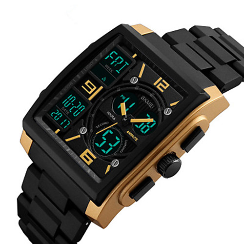 SKMEI Men's Digital Watch Digital Leather Black 30 m Water Resistant / Waterproof New Design Shock Resistant Analog - Digital Fashion - Red Blue Golden Two Years Battery Life
SKMEI Men's Digital Watch Digital Leather Black 30 m Water Resistant / Waterproof New Design Shock Resistant Analog - Digital Fashion - Red Blue Golden Two Years Battery Life