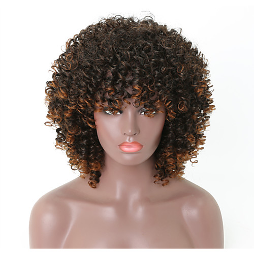 Synthetic Wig Afro Afro Curly With Bangs Wig Short Medium Length Light Brown Synthetic Hair 16 inch Women's Women Color Gradient African American Wig Light Brown / For Black Women
Synthetic Wig Afro Afro Curly With Bangs Wig Short Medium Length Light Brown Synthetic Hair 16 inch Women's Women Color Gradient African American Wig Light Brown / For Black Women