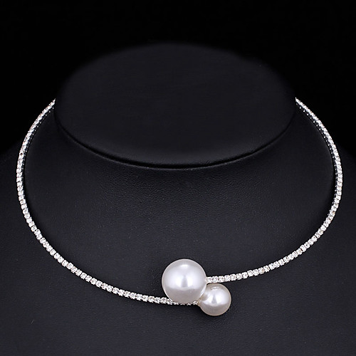 Women's Choker Necklace Torque Necklace Simple Korean Sweet Fashion Imitation Pearl Chrome Imitation Diamond Gold Silver 44 cm Necklace Jewelry 1pc For Wedding Engagement Gift Daily Work
Women's Choker Necklace Torque Necklace Simple Korean Sweet Fashion Imitation Pearl Chrome Imitation Diamond Gold Silver 44 cm Necklace Jewelry 1pc For Wedding Engagement Gift Daily Work