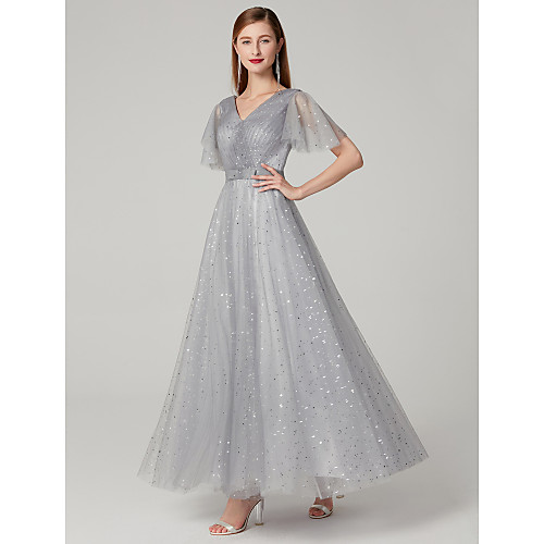 A-Line Elegant & Luxurious Sparkle & Shine Prom Formal Evening Dress V Neck Half Sleeve Floor Length Lace with 2021
A-Line Elegant & Luxurious Sparkle & Shine Prom Formal Evening Dress V Neck Half Sleeve Floor Length Lace with 2021