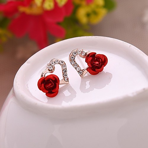 Women's Crystal Stud Earrings Two tone Heart Flower Fashion Cute Earrings Jewelry Red / Blue For Daily Festival 1 Pair
Women's Crystal Stud Earrings Two tone Heart Flower Fashion Cute Earrings Jewelry Red / Blue For Daily Festival 1 Pair