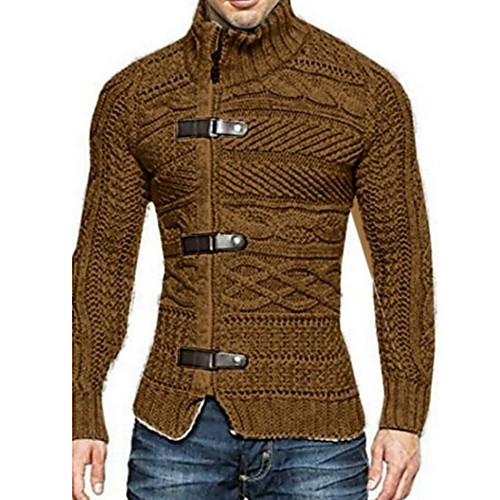 

Men's Solid Colored Long Sleeve EU / US Size Cardigan Sweater Jumper, Round Black / White / Brown US32 / UK32 / EU40 / US34 / UK34 / EU42 / US36 / UK36 / EU44