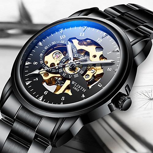 WLISTH Men's Mechanical Watch Automatic self-winding Stylish Stainless Steel Black 30 m Water Resistant / Waterproof Noctilucent Casual Watch Analog Fashion - White Black Blue / Large Dial
WLISTH Men's Mechanical Watch Automatic self-winding Stylish Stainless Steel Black 30 m Water Resistant / Waterproof Noctilucent Casual Watch Analog Fashion - White Black Blue / Large Dial