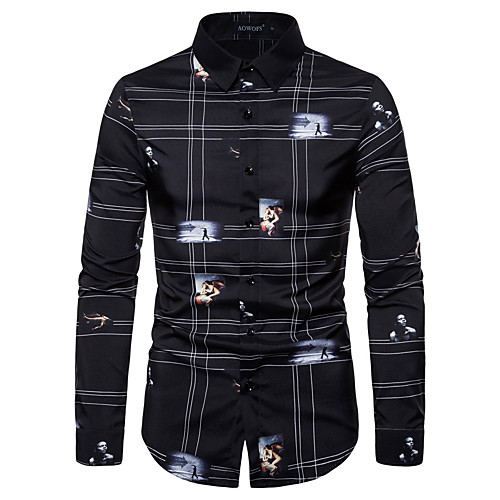 Men's Shirt Other Prints Graphic Print Long Sleeve Daily Tops Basic White Black
Men's Shirt Other Prints Graphic Print Long Sleeve Daily Tops Basic White Black