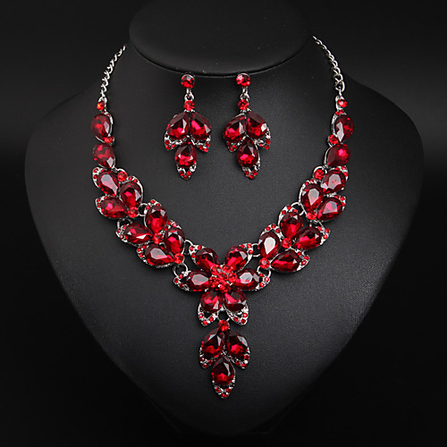 Women's Crystal Bridal Jewelry Sets Chandelier Flower Love Statement Elegant Rhinestone Earrings Jewelry Red / Green / Blue For Wedding Party 1 set
Women's Crystal Bridal Jewelry Sets Chandelier Flower Love Statement Elegant Rhinestone Earrings Jewelry Red / Green / Blue For Wedding Party 1 set