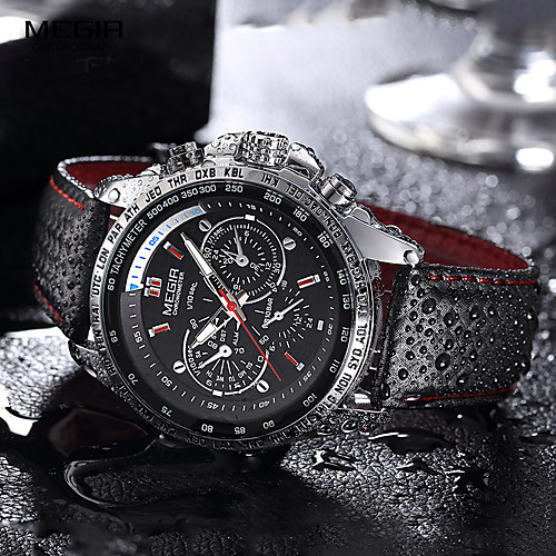 MEGIR Men Quartz Watch Luxury Leather Sports Wristwatch Date Clock Quartz Watch
MEGIR Men Quartz Watch Luxury Leather Sports Wristwatch Date Clock Quartz Watch