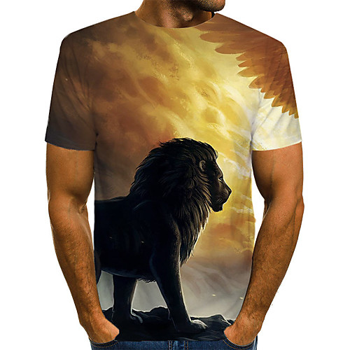 Men's T shirt Color Block 3D Animal Print Short Sleeve Street Tops Streetwear Exaggerated Light Brown
Men's T shirt Color Block 3D Animal Print Short Sleeve Street Tops Streetwear Exaggerated Light Brown