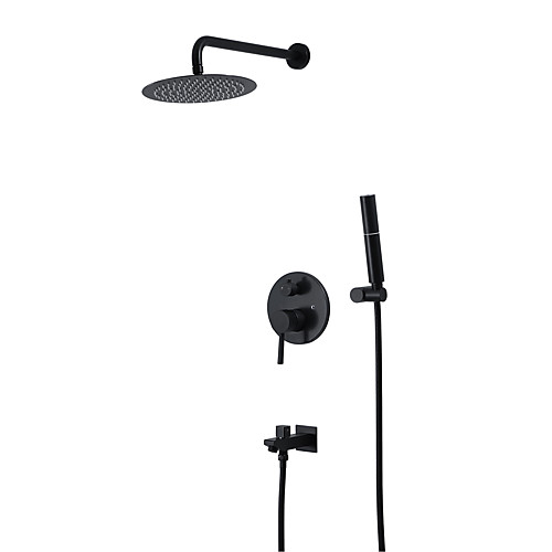 Black Shower Faucet - Contemporary Wall Installation Ceramic Valve Bath Shower Mixer Taps
Black Shower Faucet - Contemporary Wall Installation Ceramic Valve Bath Shower Mixer Taps
