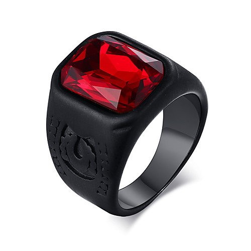 Men's Ring Synthetic Ruby 1pc Black Titanium Steel Geometric Basic Rock Hippie Wedding Party Jewelry Vintage Style
Men's Ring Synthetic Ruby 1pc Black Titanium Steel Geometric Basic Rock Hippie Wedding Party Jewelry Vintage Style