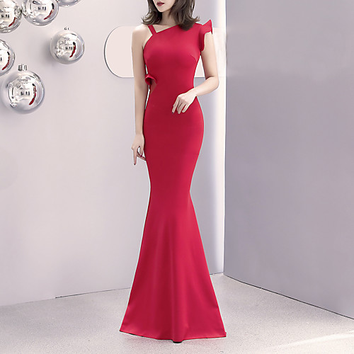 Mermaid / Trumpet Elegant & Luxurious Sexy Formal Evening Dress One Shoulder Sleeveless Sweep / Brush Train Satin with 2021
Mermaid / Trumpet Elegant & Luxurious Sexy Formal Evening Dress One Shoulder Sleeveless Sweep / Brush Train Satin with 2021