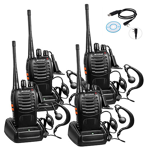 

4pcs Baofeng BF-888S Rechargeable Long Range 5W 2800 Amh Two Way Radio Walkie Talkies 16 Channel Handheld Radio Built in LED Torch Microphone With Earpiece(Pack of 4) 4 Pack 1of USB Programming Cable