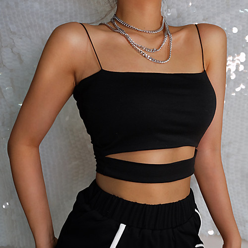 Women's Tee / T-shirt Black Cut Out Crop Top Spaghetti Strap Plain Cute Sport Athleisure T Shirt Top Regular Straps Breathable Quick Dry Exercise & Fitness Everyday Use Casual Fitness
Women's Tee / T-shirt Black Cut Out Crop Top Spaghetti Strap Plain Cute Sport Athleisure T Shirt Top Regular Straps Breathable Quick Dry Exercise & Fitness Everyday Use Casual Fitness
