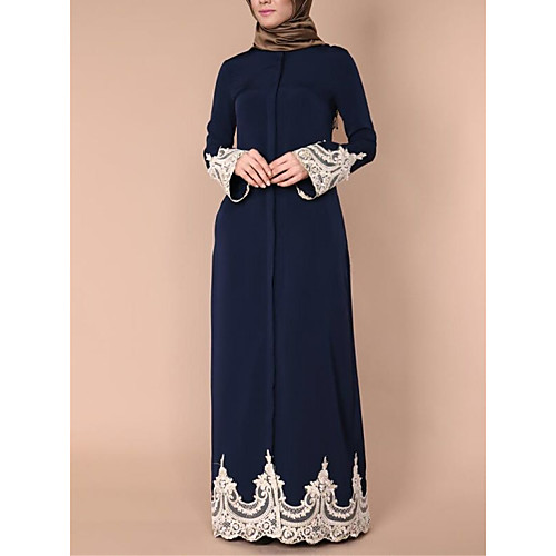 Women's Abaya Maxi long Dress Navy Blue Long Sleeve Solid Colored Color Block Stitching Lace Lace Square Neck Party Flare Cuff Sleeve S M L XL XXL / High Waist
Women's Abaya Maxi long Dress Navy Blue Long Sleeve Solid Colored Color Block Stitching Lace Lace Square Neck Party Flare Cuff Sleeve S M L XL XXL / High Waist