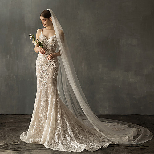 One-tier Vintage Wedding Veil Cathedral Veils with Appliques Tulle / Angel cut / Waterfall
One-tier Vintage Wedding Veil Cathedral Veils with Appliques Tulle / Angel cut / Waterfall