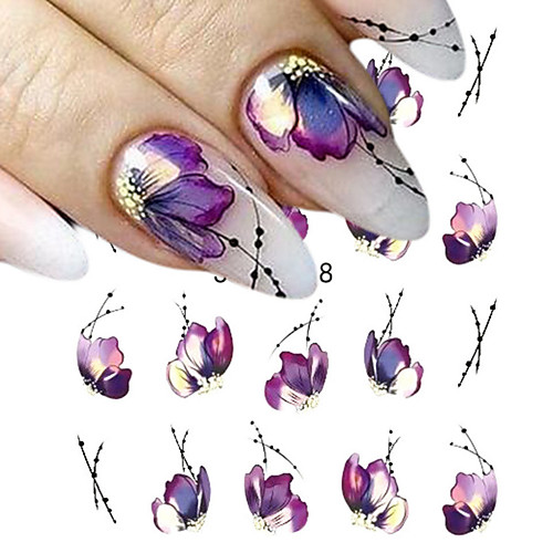 

1 pcs Water Transfer Sticker Flower nail art Manicure Pedicure Universal Stylish Daily