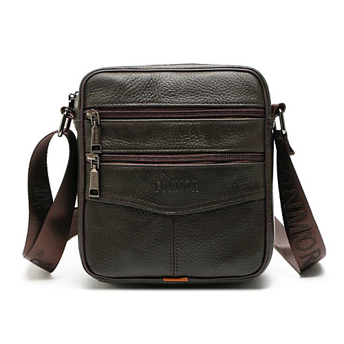 

Men's Bags Cowhide Shoulder Strap Shoulder Messenger Bag Crossbody Bag Zipper Outdoor MessengerBag Black Brown Coffee