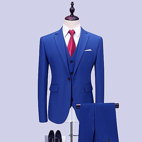 Tuxedos Standard Fit Notch Single Breasted One-button Cotton Blend / Polyester Solid Colored
Tuxedos Standard Fit Notch Single Breasted One-button Cotton Blend / Polyester Solid Colored