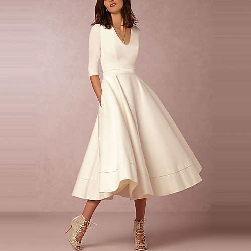 Women's A Line Dress Midi Dress Wine White Black Blue Purple Red Blushing Pink Green Beige Dark Blue Half Sleeve White Solid Color Fall Spring Deep V S M L XL XXL 3XL / Plus Size
Women's A Line Dress Midi Dress Wine White Black Blue Purple Red Blushing Pink Green Beige Dark Blue Half Sleeve White Solid Color Fall Spring Deep V S M L XL XXL 3XL / Plus Size
