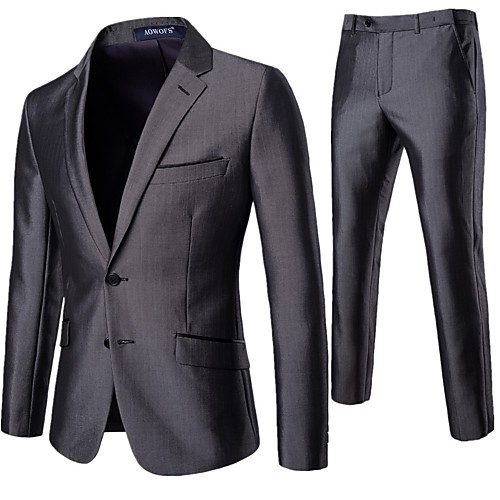 Tuxedos Standard Fit Notch Single Breasted Two-buttons Polyester Solid Colored
Tuxedos Standard Fit Notch Single Breasted Two-buttons Polyester Solid Colored